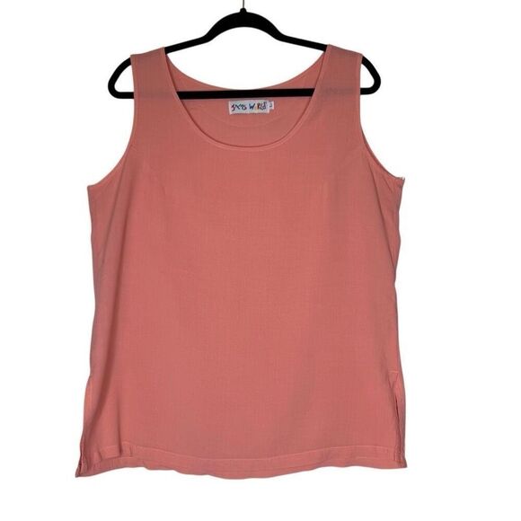 Jams World Tops - Jam’s World Light Coral Sleeveless Top Sz L Retro